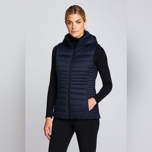 Asmar Equestrian Navy Blue Women’s Hooded Lightweight Outerwear Puffer Vest XL